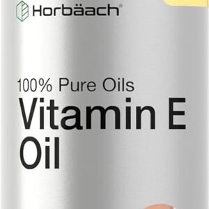 Horbäach Vitamin E Oil For Skin and Face | 4 fl oz | 100% Pure Oils | Moisturizing Skin Care | Non-GMO, Vegetarian | Lemon Scented